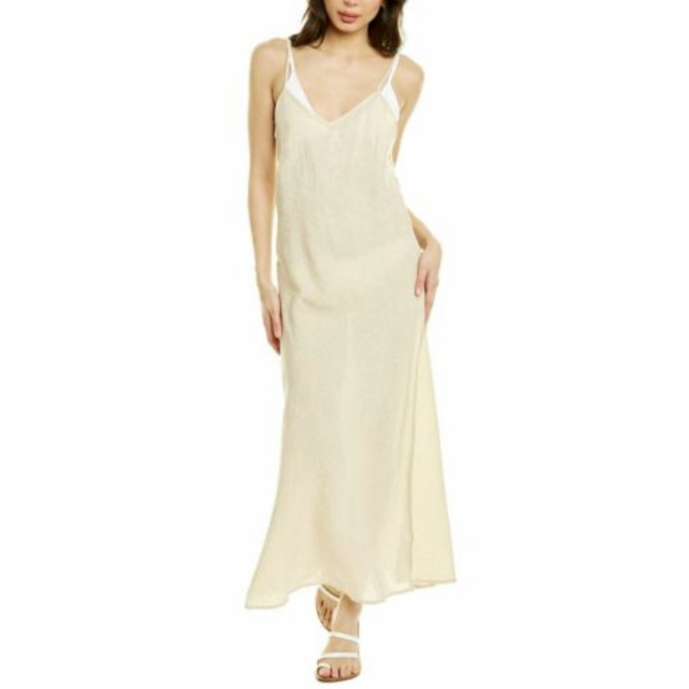 Solid & Striped Women's $228 The Elizabeth Linen Blend Maxi Dress Swim Cover Up